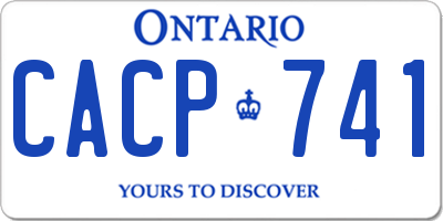 ON license plate CACP741