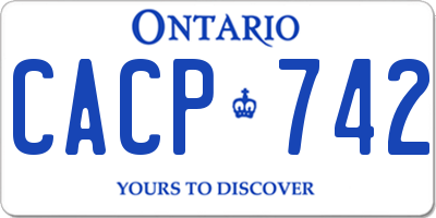 ON license plate CACP742