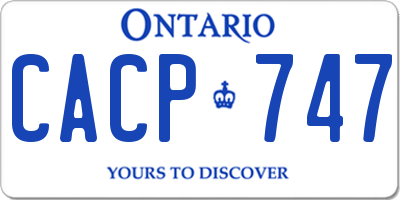 ON license plate CACP747