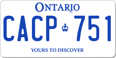 ON license plate CACP751