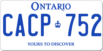 ON license plate CACP752