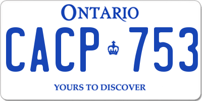 ON license plate CACP753