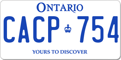 ON license plate CACP754