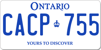 ON license plate CACP755