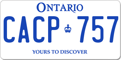 ON license plate CACP757