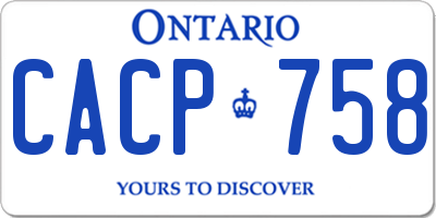 ON license plate CACP758