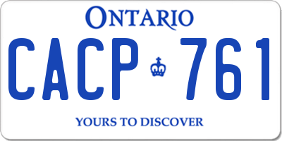 ON license plate CACP761