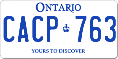 ON license plate CACP763