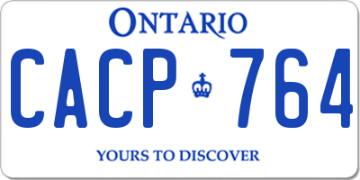 ON license plate CACP764