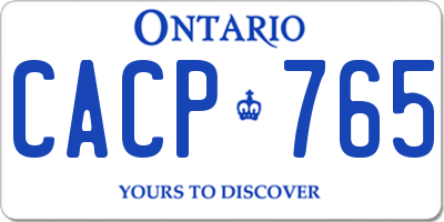 ON license plate CACP765