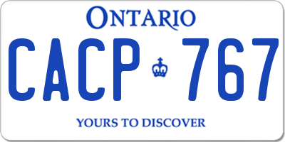 ON license plate CACP767