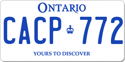 ON license plate CACP772