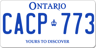 ON license plate CACP773