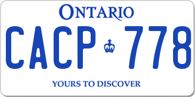 ON license plate CACP778