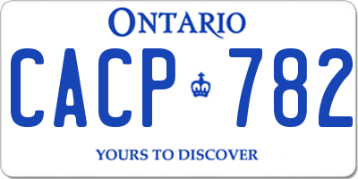 ON license plate CACP782