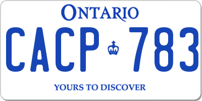 ON license plate CACP783