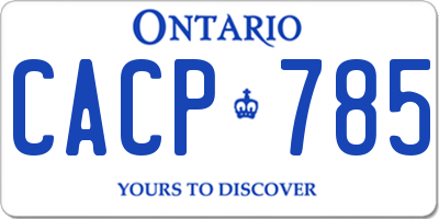 ON license plate CACP785