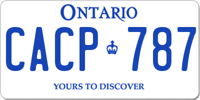 ON license plate CACP787