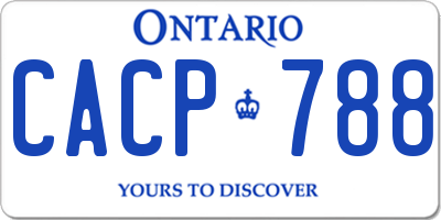 ON license plate CACP788