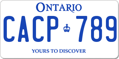 ON license plate CACP789