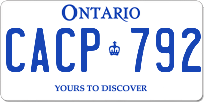 ON license plate CACP792