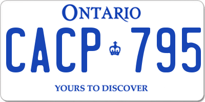 ON license plate CACP795