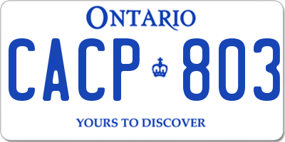 ON license plate CACP803