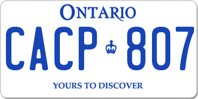 ON license plate CACP807