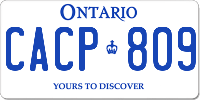 ON license plate CACP809