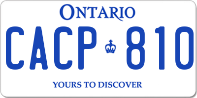 ON license plate CACP810