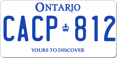 ON license plate CACP812