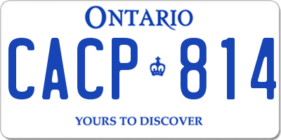 ON license plate CACP814