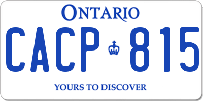 ON license plate CACP815