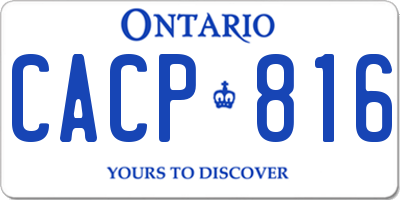 ON license plate CACP816