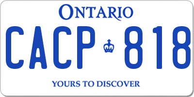 ON license plate CACP818