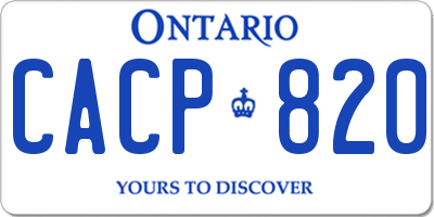 ON license plate CACP820