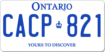 ON license plate CACP821