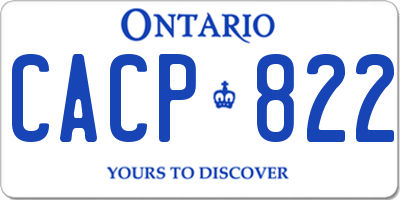 ON license plate CACP822