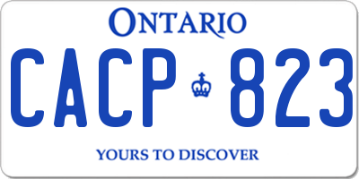 ON license plate CACP823