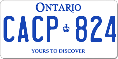 ON license plate CACP824