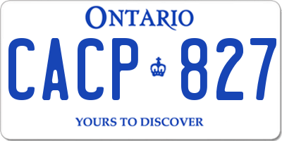 ON license plate CACP827