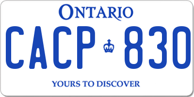 ON license plate CACP830