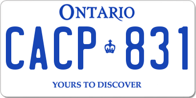 ON license plate CACP831