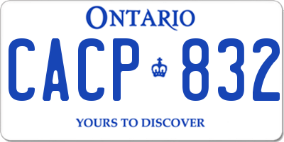 ON license plate CACP832