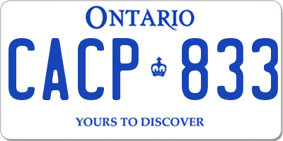 ON license plate CACP833