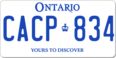 ON license plate CACP834