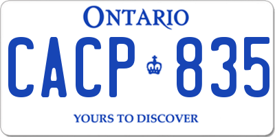 ON license plate CACP835