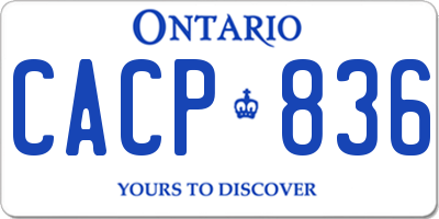 ON license plate CACP836