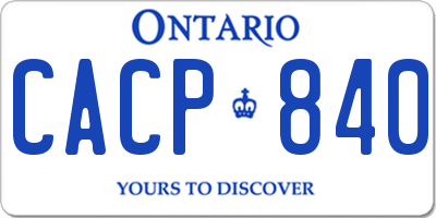 ON license plate CACP840