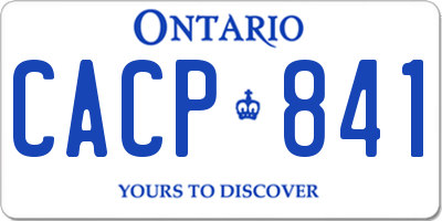 ON license plate CACP841